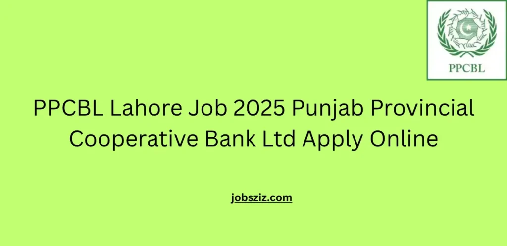 PPCBL Lahore Job 2025 Punjab Provincial Cooperative Bank Ltd Apply Online